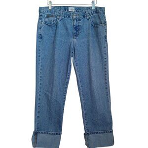 Calvin Klein Jeans Lean Cuffed Light Wash Utility Denim Womens 10